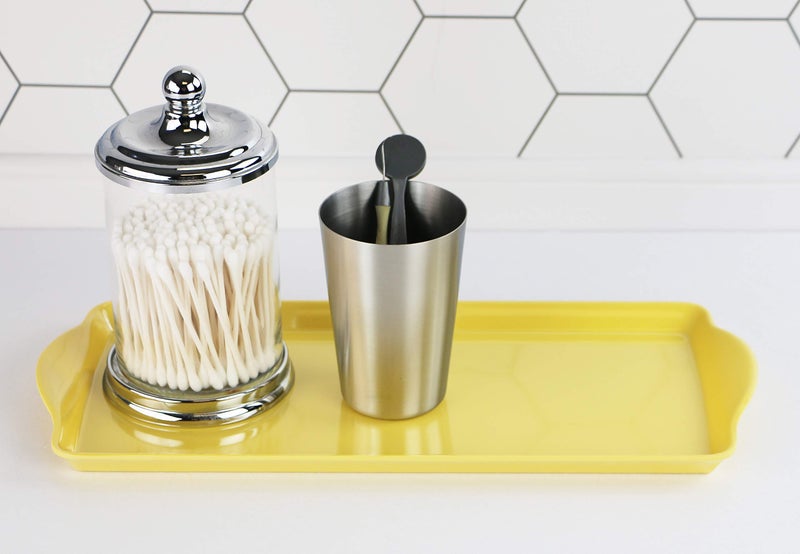 Reston Lloyd Melamine Plastic Tidbit Tray, BPA-Free, Food Safe, Multipurpose Platter Serving Tray, Bathroom/Table Organizer, Lemon - Image 2